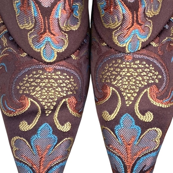 ROCKWELL THARP Signed Brocade Booties Chocolate Gold Turquoise Size 38 - Picture 9 of 11